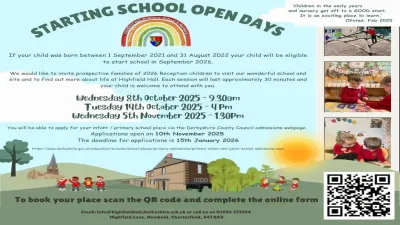 Highfield Hall Primary School building in Chesterfield