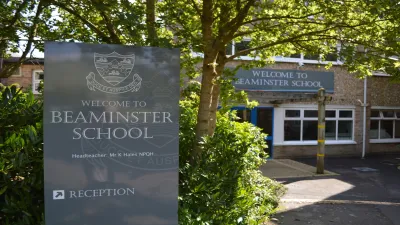 Beaminster School building in Beaminster