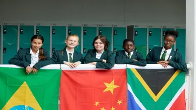 Overton Grange School building in Sutton