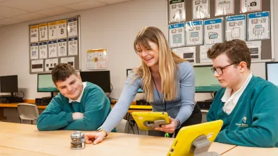 Pioneer House High School building in Manchester