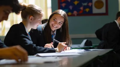 St Benedict's Catholic High School building in Alcester